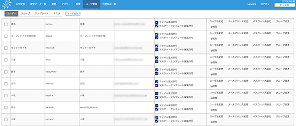 ユーザ履歴閲覧