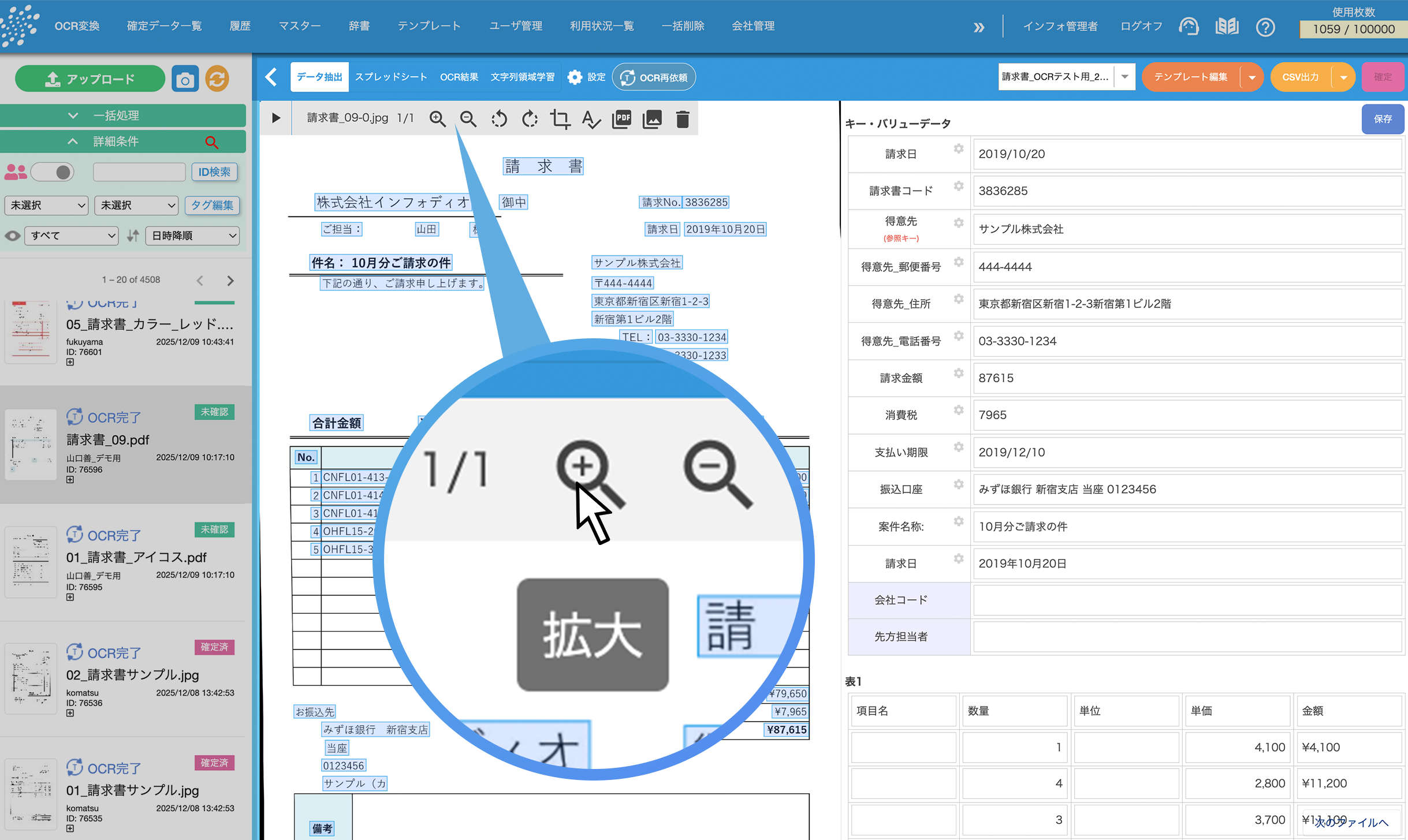 画像の拡⼤、縮⼩表⽰