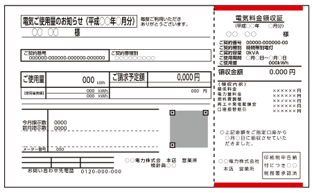 公共料金明細票