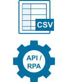CSV出力とAPI・RPA連携のアイコン