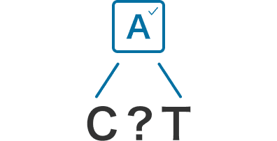 「C?T」の前後の文字から、「?」を「A」に絞り込むイメージ